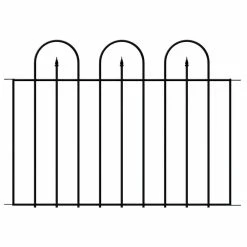 Vigoro Westbrook 36 in. x 48 in. Black Steel Fence Panel