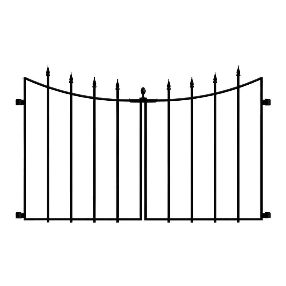 Vigoro Empire/Westbrook 28 in. Black Steel Decorative Fence Gate