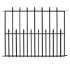 Vigoro Empire 30 in. x 36 in. Black Steel Fence Panel