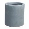 KANTE 9.8 in. W Round Charcoal Lightweight Concrete/Fiberglass Indoor Outdoor Elegant Planter