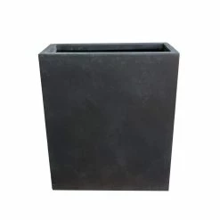 KANTE 26.8 in. Tall Charcoal Lightweight Concrete Modern Long and High Rectangle Planter