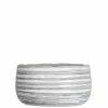 SULLIVANS Gray and White Ceramic Striped Planter