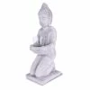 KANTE 12.8 in. H Gray Cement Buddha Tealight Candle Holder Garden Statue Ornament