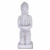 KANTE 12.8 in. H Gray Cement Buddha Garden Statue Tealight Candle Holder Ornament