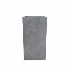 KANTE 20 in. H Square Natural Concrete/Fiberglass Indoor Outdoor Modern Seamless Tall Planter